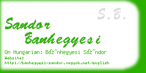 sandor banhegyesi business card